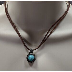 Vintage Bohemian Necklace With Turquoise Pendant